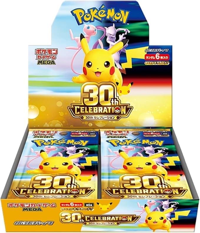 Display japonês da coleção comemorativa de 30 anos do Pokémon TCG
